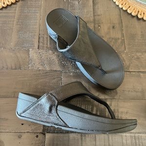 Fit Flop Lulu Black Platform Sandals, Size 6, MicroWobbleboard